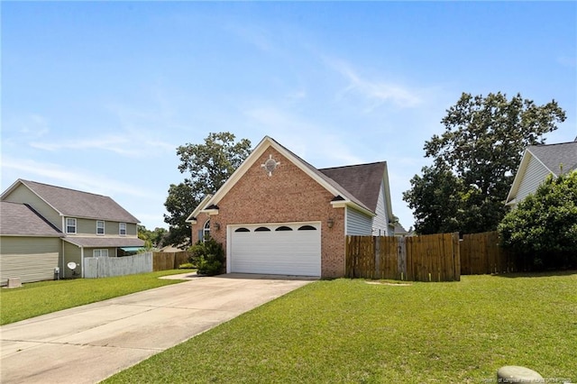 1605 Stanford Ct, Fayetteville, NC 28314 - view of side of home with brick siding, concrete driveway, and a garage