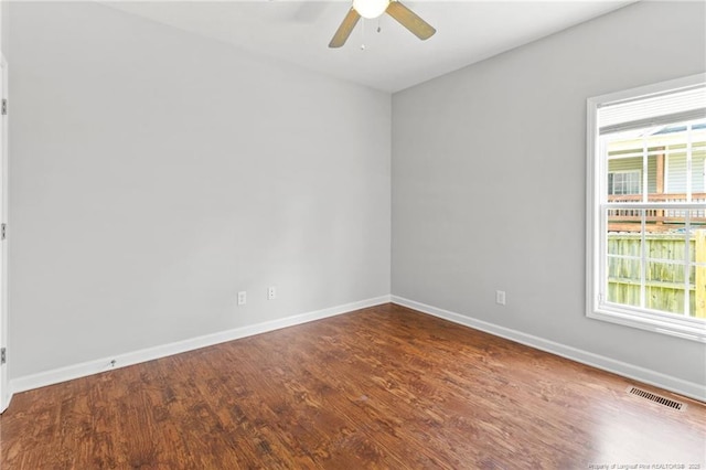 1605 Stanford Ct, Fayetteville, NC 28314 - spare room with a ceiling fan and wood finished floors
