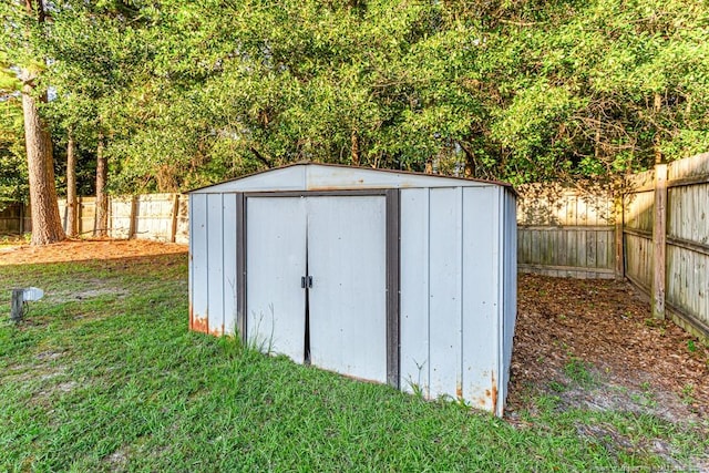 4105 Freedom Ln, Hope Mills, NC 28348 - view of shed featuring a fenced backyard