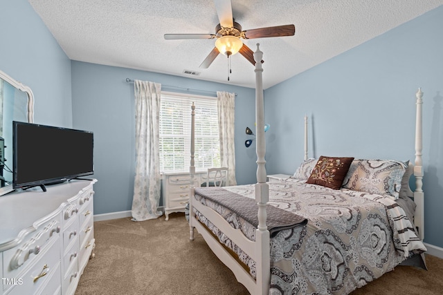 3608 Smoky Chestnut Ln, Raleigh, NC 27615 - bedroom with light colored carpet, a textured ceiling, and ceiling fan