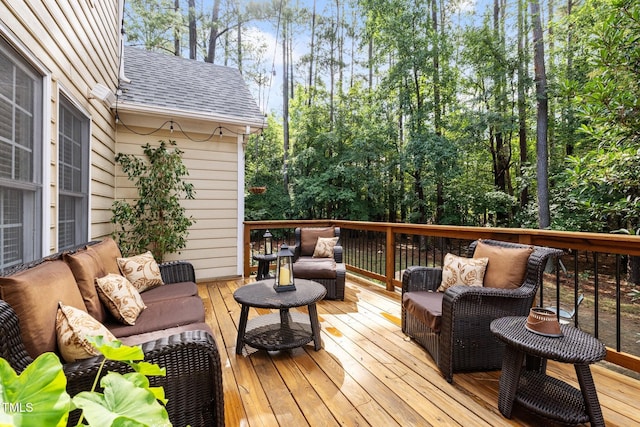 3608 Smoky Chestnut Ln, Raleigh, NC 27615 - deck featuring an outdoor hangout area