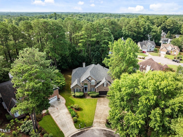 3608 Smoky Chestnut Ln, Raleigh, NC 27615 - aerial view of property and surrounding area with a forest