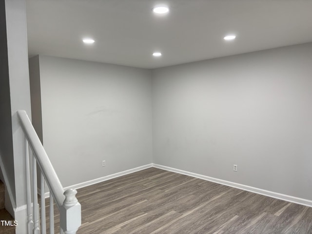 1405 Highview Ct, Raleigh, NC 27606 - unfurnished room with dark wood-style flooring and recessed lighting