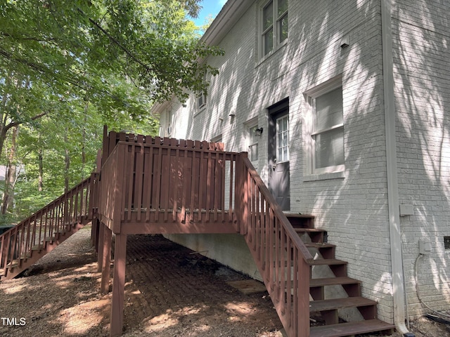 1405 Highview Ct, Raleigh, NC 27606 - deck featuring stairway
