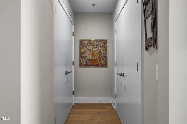 214 Hunt St Unit 503, Durham, NC 27701 - corridor with wood finished floors and baseboards