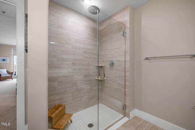 214 Hunt St Unit 503, Durham, NC 27701 - full bathroom with a stall shower and ensuite bathroom