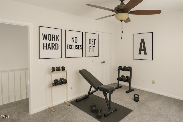 112 W Skyhawk Dr, Cary, NC 27519 - workout room with carpet floors and a ceiling fan