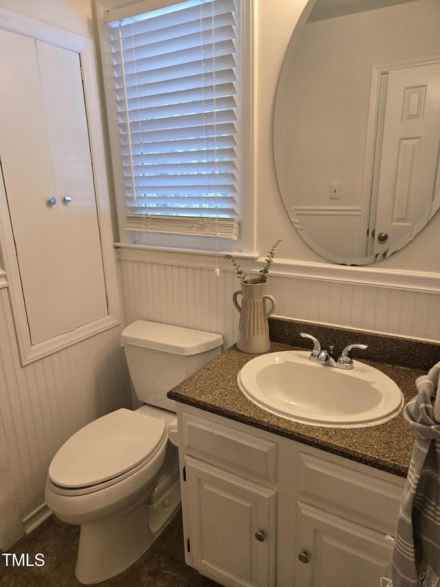 112 W Skyhawk Dr, Cary, NC 27519 - bathroom featuring wainscoting and vanity