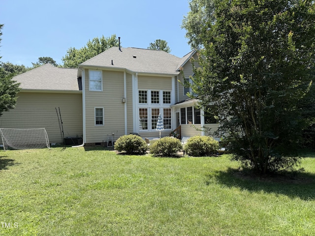 102 Shadow Ridge Pl, Chapel Hill, NC 27516 - rear view of house with a yard and a shingled roof