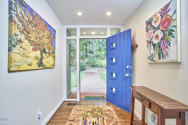1026 Highland Woods Rd, Chapel Hill, NC 27517 - foyer entrance featuring recessed lighting and wood finished floors