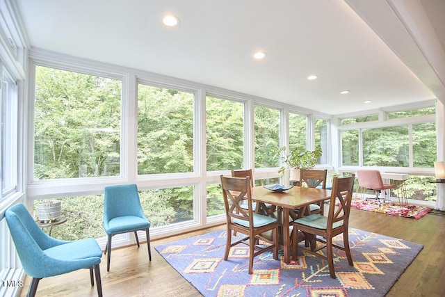 1026 Highland Woods Rd, Chapel Hill, NC 27517 - sunroom with plenty of natural light, wood finished floors, and recessed lighting