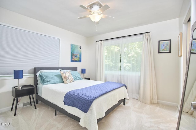 1026 Highland Woods Rd, Chapel Hill, NC 27517 - bedroom featuring light colored carpet and a ceiling fan
