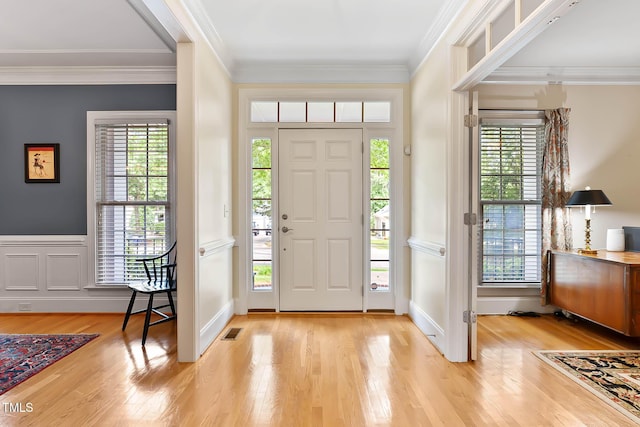 1224 Marshall Farm St, Wake Forest, NC 27587 - foyer with light wood finished floors, healthy amount of natural light, and ornamental molding