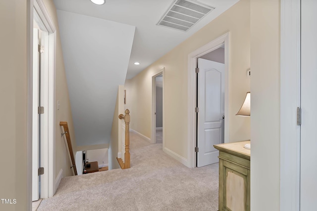 1224 Marshall Farm St, Wake Forest, NC 27587 - corridor featuring an upstairs landing, light colored carpet, and recessed lighting