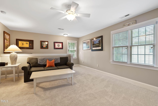 1224 Marshall Farm St, Wake Forest, NC 27587 - living room with light carpet and ceiling fan