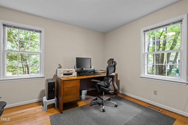 906 Grove St, Chapel Hill, NC 27517 - home office with plenty of natural light and wood finished floors