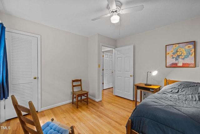 906 Grove St, Chapel Hill, NC 27517 - bedroom featuring light wood-type flooring and ceiling fan
