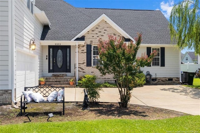 3313 Geyser Peak Rd, Fayetteville, NC 28306 - view of front of home with brick siding, entry steps, and a shingled roof