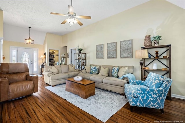 3313 Geyser Peak Rd, Fayetteville, NC 28306 - living area featuring dark wood-type flooring and a ceiling fan