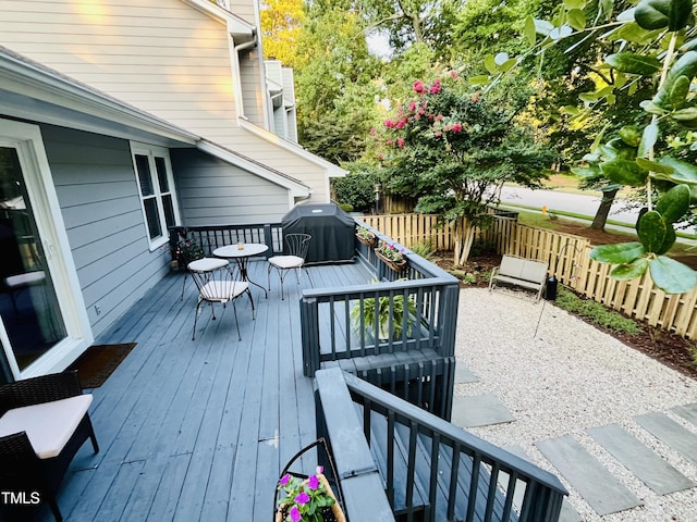 1507 Woodcroft Dr, Raleigh, NC 27609 - wooden terrace with a grill