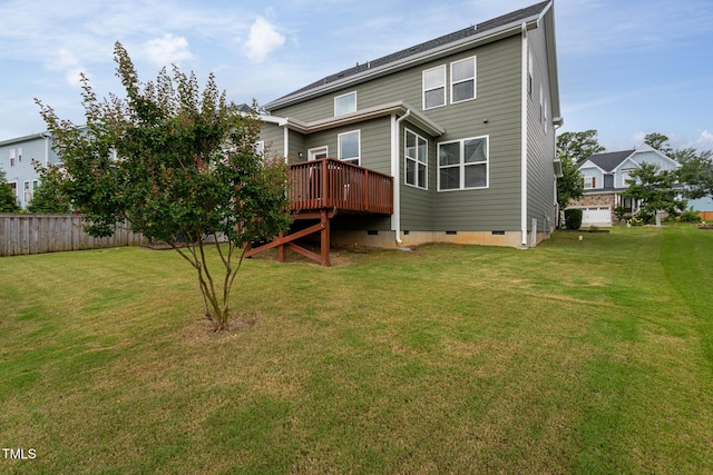3913 Chapel Oak Dr, Apex, NC 27502 - back of house with crawl space and a wooden deck