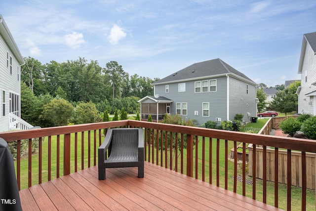 3913 Chapel Oak Dr, Apex, NC 27502 - deck with a sunroom