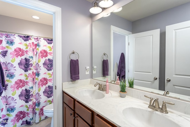 3913 Chapel Oak Dr, Apex, NC 27502 - full bath with double vanity and curtained shower
