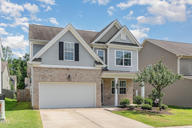 637 Stapleford Ln, Fuquay Varina, NC 27526 - craftsman-style house featuring concrete driveway, brick siding, an attached garage, and roof with shingles