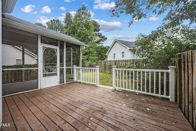 2763 Garland Ct, Creedmoor, NC 27522 - wooden terrace with a sunroom