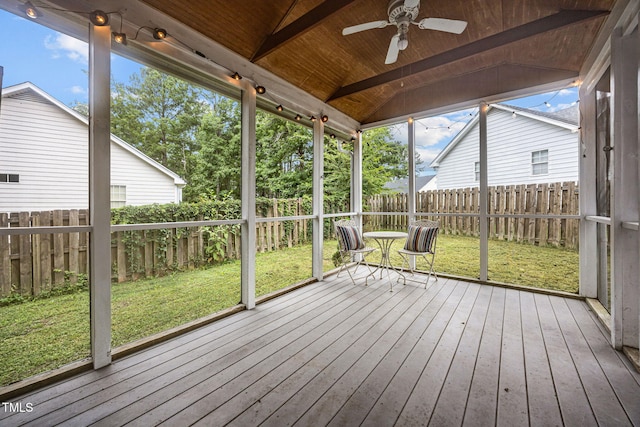 2763 Garland Ct, Creedmoor, NC 27522 - unfurnished sunroom with ceiling fan