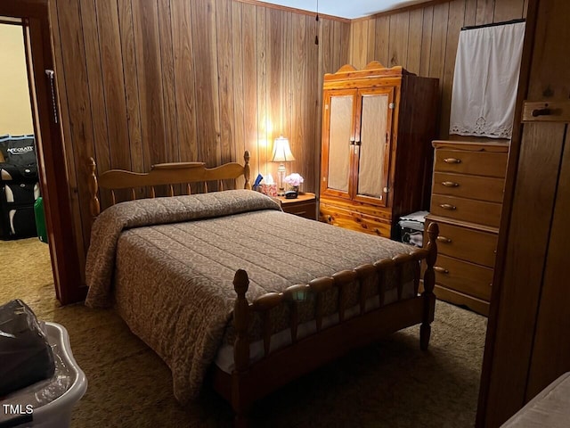 904-906 Mckay Ave, Dunn, NC 28334 - bedroom with carpet flooring and wood walls