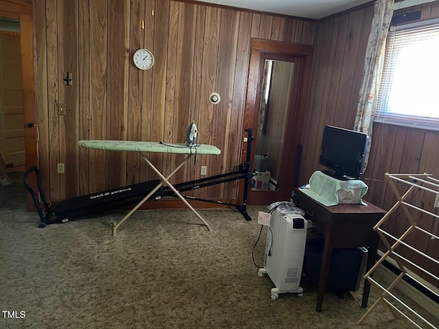 904-906 Mckay Ave, Dunn, NC 28334 - misc room featuring wooden walls and carpet floors
