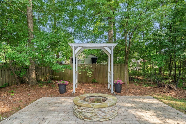 4324 Brighton Ridge Dr, Apex, NC 27539 - view of patio / terrace with a fire pit