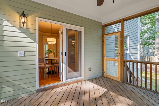 4324 Brighton Ridge Dr, Apex, NC 27539 - unfurnished sunroom featuring ceiling fan