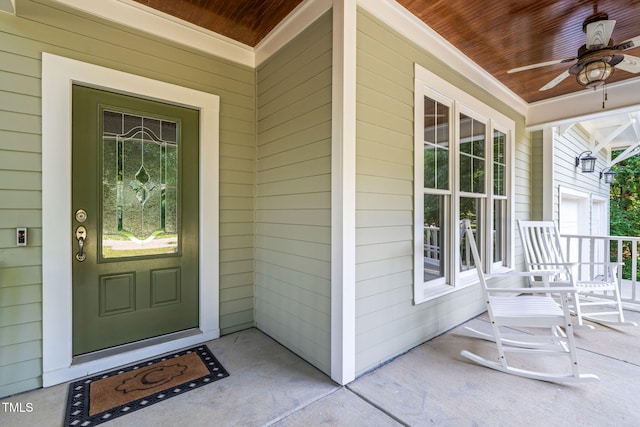 4324 Brighton Ridge Dr, Apex, NC 27539 - entrance to property featuring covered porch and a ceiling fan