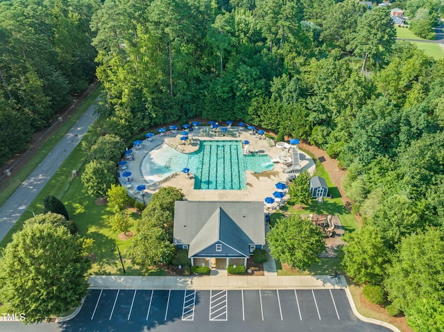 4324 Brighton Ridge Dr, Apex, NC 27539 - aerial overview of property's location featuring a pool