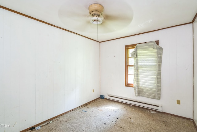 1141 Morgan Rd, Henderson, NC 27537 - unfurnished room with baseboard heating and a ceiling fan