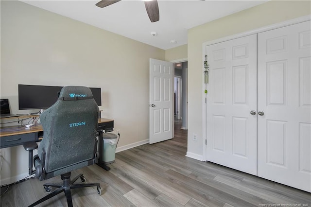 1214 Herring Gull Dr, Fayetteville, NC 28306 - office space with wood finished floors and a ceiling fan