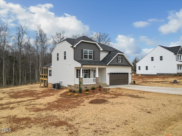 5486 Jaeger Dr Lot # 37, Graham, NC 27253 - craftsman house featuring covered porch, concrete driveway, an attached garage, and a shingled roof