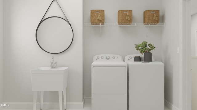 884 Cassa Clubhouse Way, Knightdale, NC 27545 - washroom featuring independent washer and dryer and baseboards