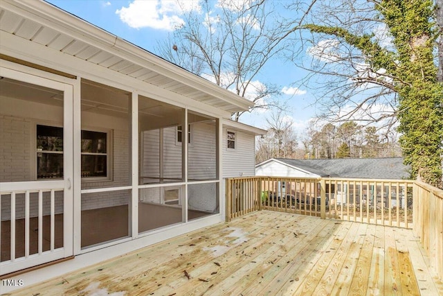 3408 Brentwood Rd, Raleigh, NC 27604 - wooden deck with a sunroom
