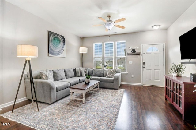 100 Stratford Lakes Dr # 322, Durham, NC 27713 - living room with a ceiling fan and wood finished floors