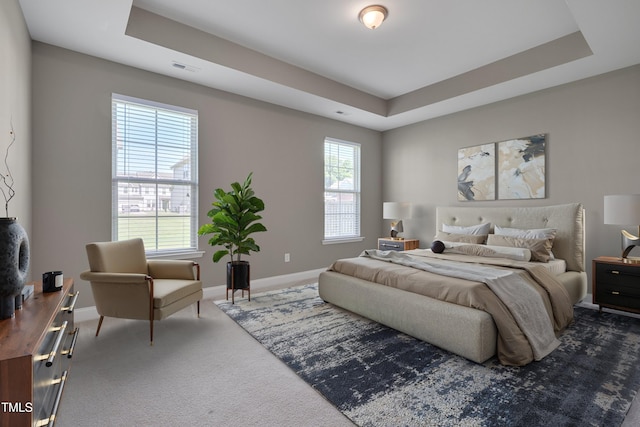 615 Fairway Dr, Mebane, NC 27302 - carpeted bedroom featuring a tray ceiling