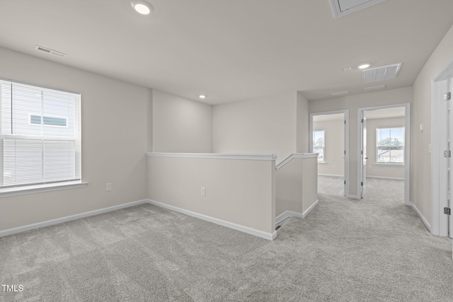 348 Abbots Mill Dr, Raleigh, NC 27603 - empty room featuring attic access, carpet floors, and recessed lighting