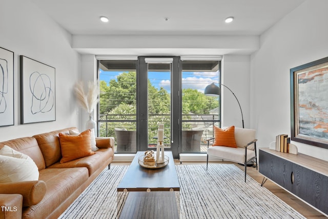 615 W Peace St Unit 302, Raleigh, NC 27605 - living room with wood finished floors and recessed lighting