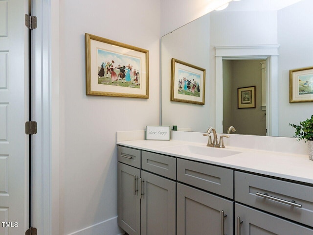 8712 Halsey Ln, Wake Forest, NC 27587 - bathroom with vanity and baseboards