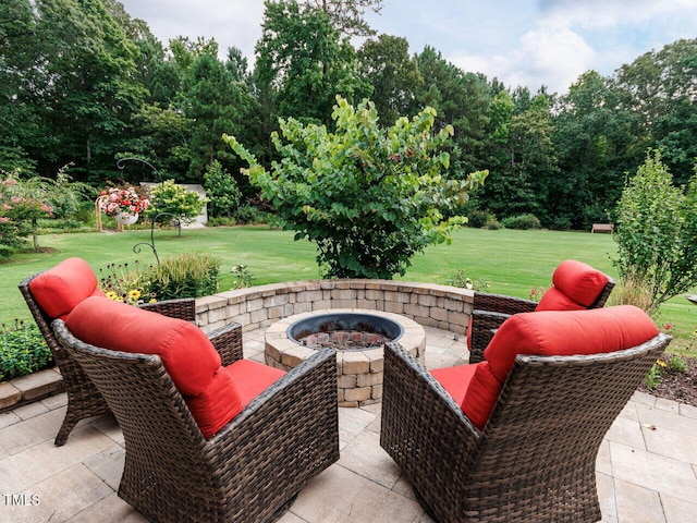 8712 Halsey Ln, Wake Forest, NC 27587 - view of patio with a fire pit