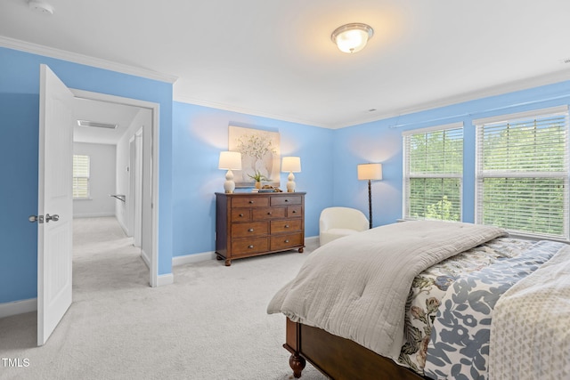 837 Stable Fern Dr, Fuquay Varina, NC 27526 - bedroom with light carpet and ornamental molding