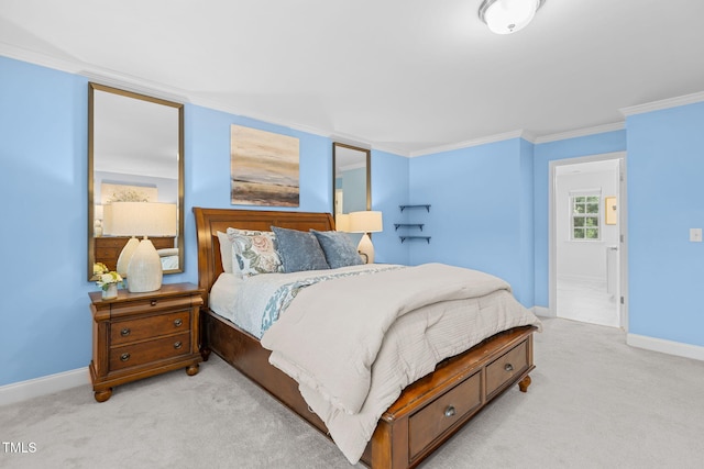 837 Stable Fern Dr, Fuquay Varina, NC 27526 - bedroom featuring light carpet and ornamental molding