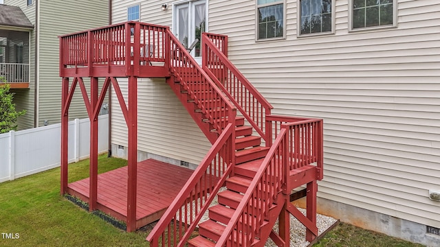 837 Stable Fern Dr, Fuquay Varina, NC 27526 - wooden terrace featuring stairs